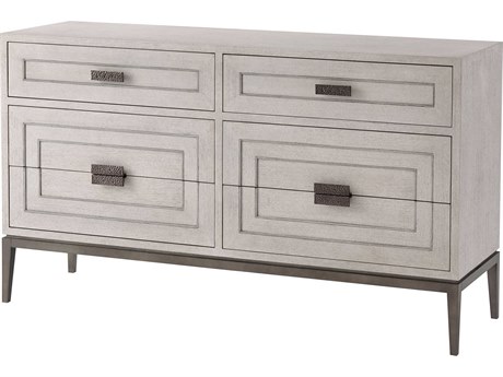 Theodore Alexander Isola 6-Drawers Gray Oak Wood Genevra Double Dresser