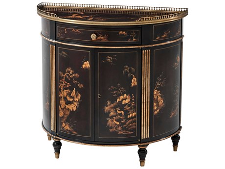 Theodore Alexander Indochine 36" Burlwood Italian Gold Chinoiserie Willow Sideboard
