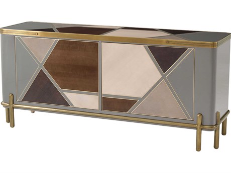 Theodore Alexander Ta Iconic Winter Grey Sycamore Wood Accent Chest