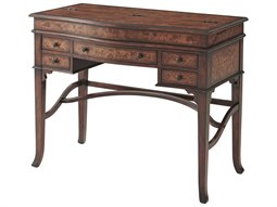 Theodore Alexander Campaign Acacia Leather Brown Walnut Wood
