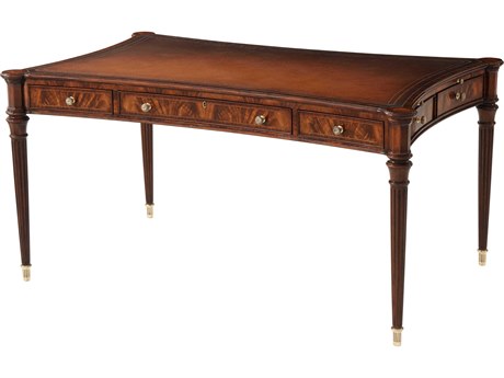 Theodore Alexander The English Cabinet Maker Melton Light Chatham Brown Mahogany Wood Fine Lines in Revolutionary France Writing Desk