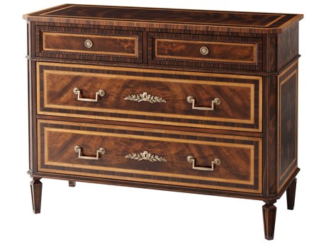 Theodore Alexander Althorp Living History 4-Drawers Brown Mahogany Wood Viscount's Chest of Drawers