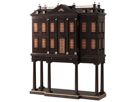 Theodore Alexander Althorp Living History Brown Mahogany Wood Spire Regalia The Holland Bar Cabinet