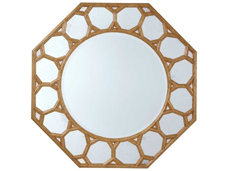 Theodore Alexander Alexa Hampton Octagon Rustic Gold Esme Wall Mirror
