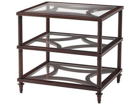 Theodore Alexander Alexa Hampton Rectangular Tempered Glass Harris End Table