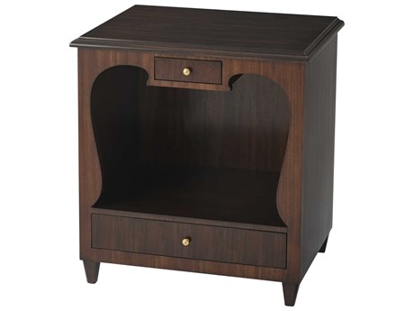 Theodore Alexander Alexa Hampton 2-Drawers Brown Mahogany Wood Catrine Nightstand