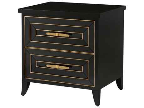 Theodore Alexander Alexa Hampton 2-Drawers Black Mannix Nightstand
