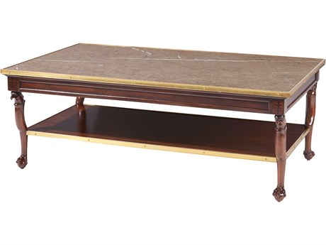 Theodore Alexander Alexa Hampton Rectangular Marble Cambridge Melinda Cocktail Table