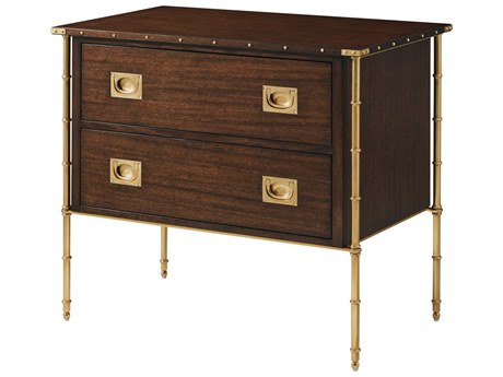Theodore Alexander Alexa Hampton 2-Drawers Brown Tomaso Nightstand
