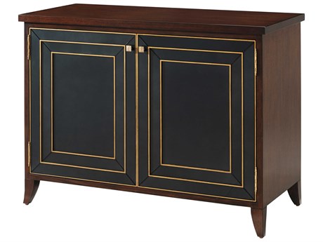 Theodore Alexander Alexa Hampton Brown Painted Gold Cambridge Mannix Bar Cabinet