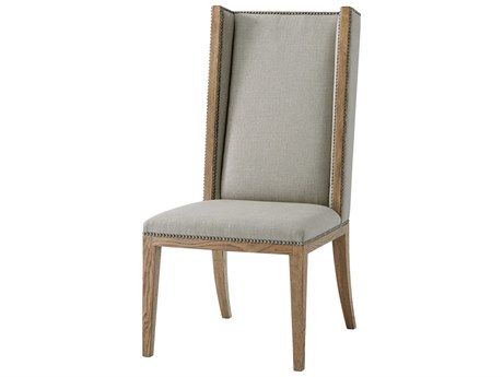 Theodore Alexander The Echoes Oak Wood Brown Upholstered Aston Side Dining Chair