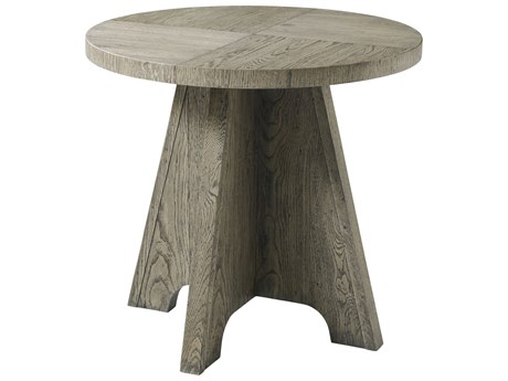Theodore Alexander The Echoes Round Wood Grey Echo Oak Mill Hill End Table