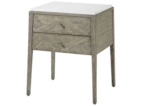 Theodore Alexander The Echoes 2-Drawers Gray Oak Wood Hawkesford Nightstand