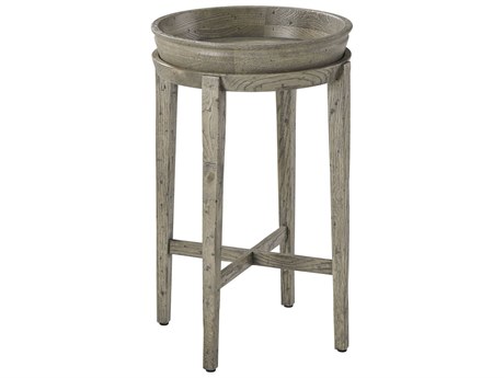 Theodore Alexander The Echoes Round Wood Grey Echo Oak Newton End Table