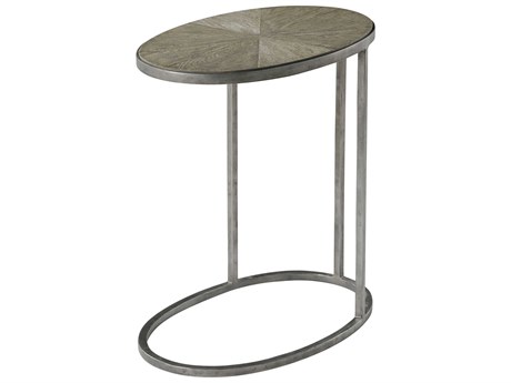 Theodore Alexander The Echoes Oval Wood Grey Echo Oak Sunburst Cantilever End Table