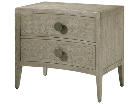 Theodore Alexander The Echoes 2-Drawers Gray Oak Wood Weston Nightstand