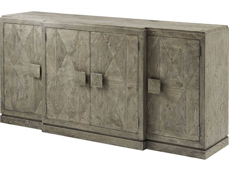 Theodore Alexander The Echoes 80" Wide Grey Echo Oak Wood Reeve Sideboard