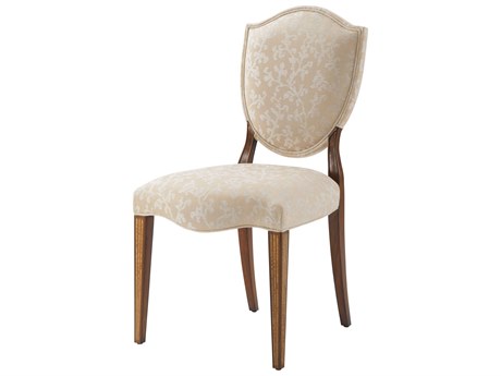 Theodore Alexander Stephen Church Mahogany Wood Brown Upholstered The Holborn Side Dining Chair