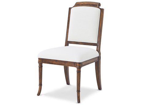 Theodore Alexander Stephen Church Solid Wood Brown Upholstered Armless Dining Chair