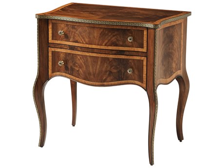 Theodore Alexander Stephen Church 2-Drawers Brown Solid Wood Harper Nightstand