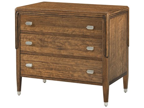 Theodore Alexander Dorchester 3-Drawers Brown Nightstand