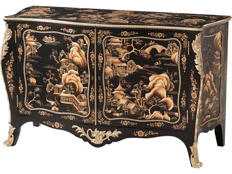 Theodore Alexander The English Cabinet Maker Chinoiserie Grey Echo Oak Black Beech Wood The Claydon Accent Chest