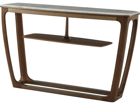 Theodore Alexander Steve Leung Rectangular Marble Brushed Vintage Bronze Caribbean Cask Converge Console Table