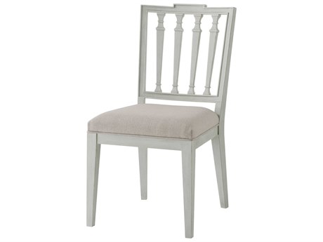 Theodore Alexander Tavel Beech Wood White Upholstered The Tristan Side Dining Chair