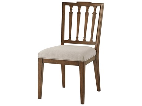 Theodore Alexander Tavel Beech Wood Brown Upholstered The Tristan Side Dining Chair