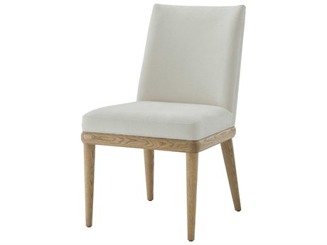 Theodore Alexander Essence Solid Wood Beige Upholstered Side Dining Chair