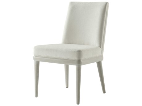 Theodore Alexander Essence Solid Wood White Upholstered Side Dining Chair