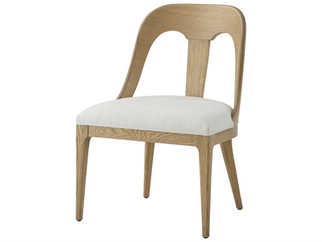 Theodore Alexander Essence Solid Wood Beige Upholstered Side Dining Chair