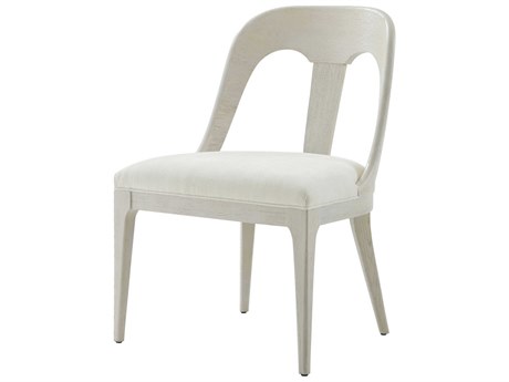 Theodore Alexander Essence Solid Wood White Upholstered Side Dining Chair