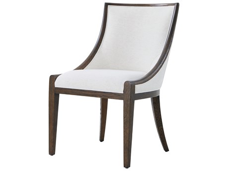 Theodore Alexander Surrey Oak Wood Natural Upholstered Armless Dining Chair