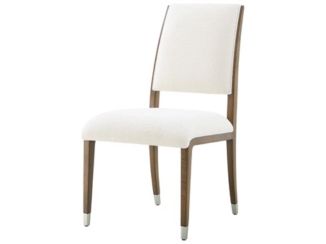Theodore Alexander Origins Oak Wood Natural Upholstered Armless Dining Chair