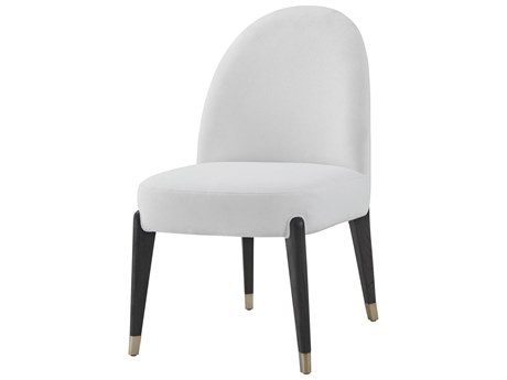 Theodore Alexander Luna White Upholstered Armless Dining Chair
