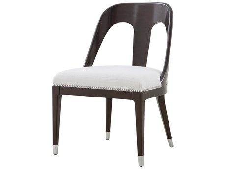 Theodore Alexander Spencer London Solid Wood Brown Upholstered Armless Dining Chair