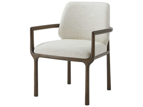 Theodore Alexander Kesden Brown Upholstered Arm Dining Chair