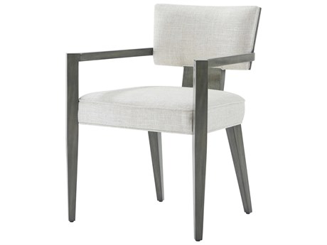 Theodore Alexander Hudson Gray Upholstered Arm Dining Chair