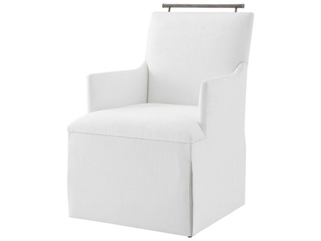 Theodore Alexander Balboa White Upholstered Arm Dining Chair