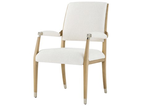 Theodore Alexander Origins Beige Upholstered Arm Dining Chair