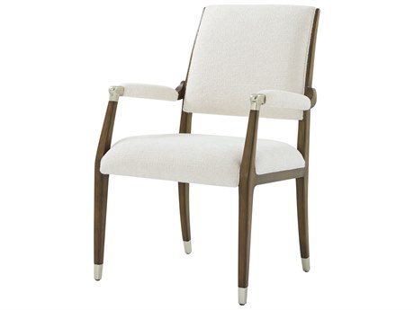 Theodore Alexander Origins Solid Wood Natural Upholstered Arm Dining Chair