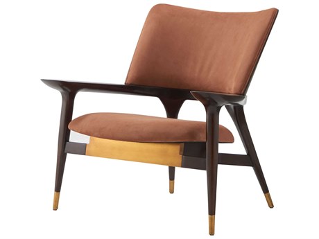 Theodore Alexander Ta Originals Brown Leather Mod Accent Chair