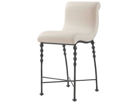 Theodore Alexander High Fashion Peppercorn Leather Fiona Counter Stool