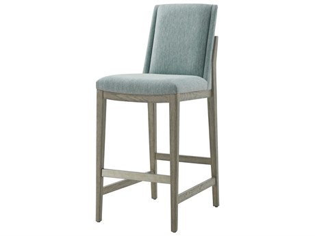 Theodore Alexander High Fashion Fossil Nickel Upholstered Valeria Bar Stool