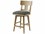 Theodore Alexander High Fashion Fossil Leather Upholstered Oak Wood Jude Swivel Counter Stool  TALTA43034QSL