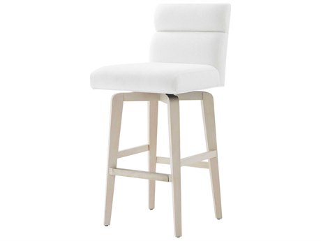 Theodore Alexander High Fashion Opal Nickel Upholstered Ferra Swivel Bar Stool