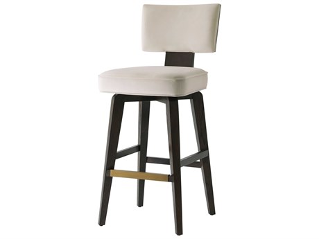 Theodore Alexander High Fashion Expresso Leather 55 Broadway Swivel Bar Stool