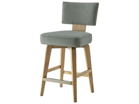 Theodore Alexander High Fashion Dune Upholstered Swivel 55 Broadway Swivel Counter Stool