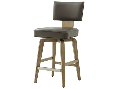 Theodore Alexander High Fashion Dune Leather Swivel 55 Broadway Swivel Counter Stool